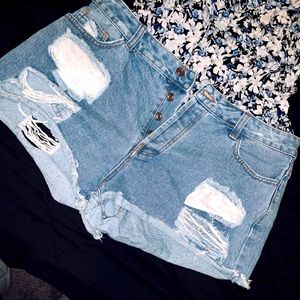 Blue jean shorts